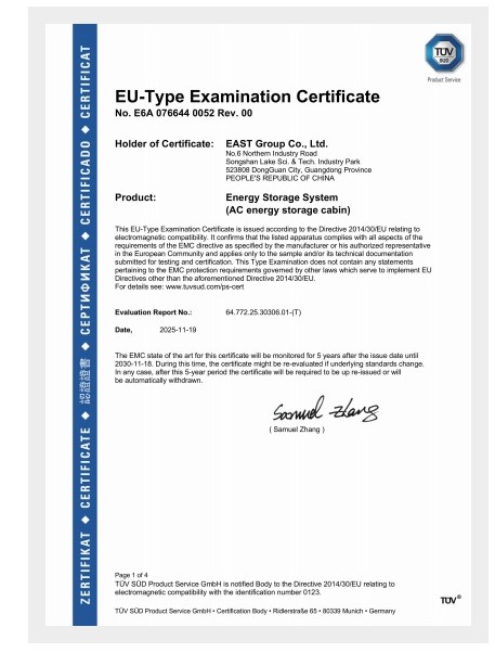 EU-Type 型式检验证书