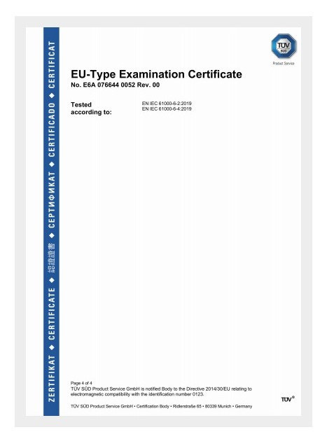EU-Type 型式检验证书